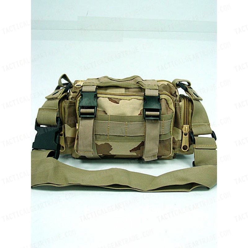 Molle Utility Shoulder Waist Pouch Bag Desert Camo