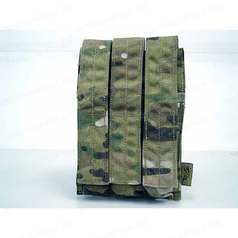 Flyye 500D Molle Triple MP5 Magazine Pouch Multicam