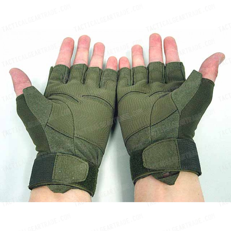 Special Operation Tactical Half Finger Assault Gloves OD