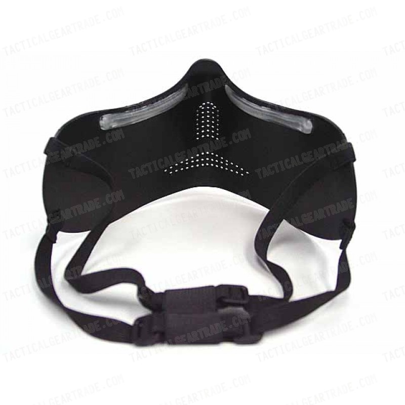 Airsoft X-Eye Half Face Mouth Protector Iron Mask Black