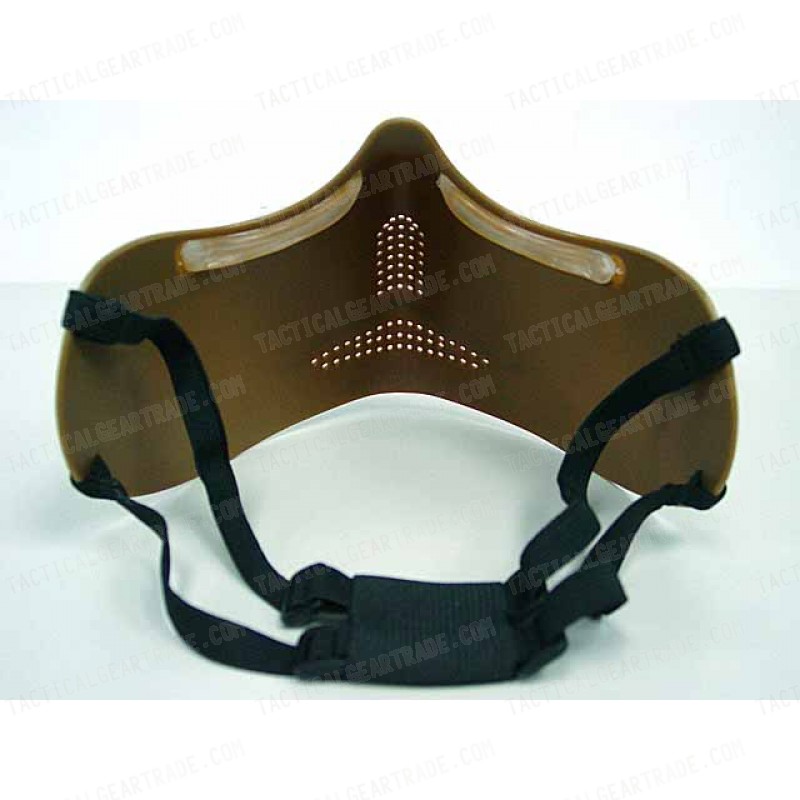 Airsoft X-Eye Half Face Mouth Protector Iron Mask Tan