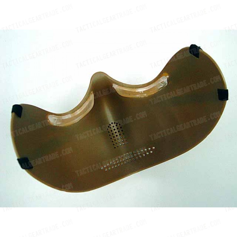 Airsoft X-Eye Half Face Mouth Protector Iron Mask Tan