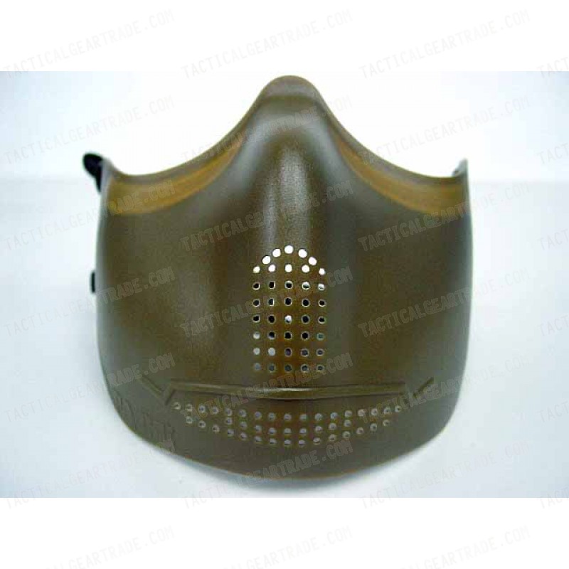 Airsoft X-Eye Half Face Mouth Protector Iron Mask OD