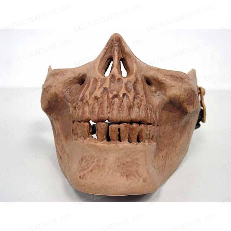 Airsoft Skull Skeleton Half Face Protector Mask Brown
