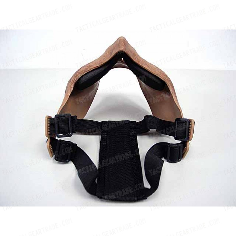 Airsoft Skull Skeleton Half Face Protector Mask Brown