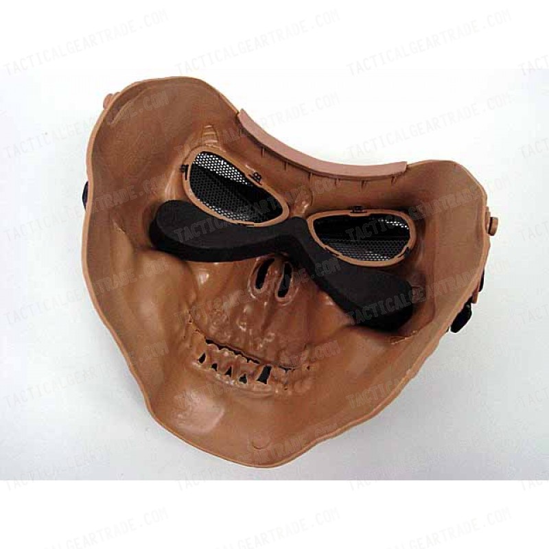 Airsoft Skull Skeleton Full Face Protector Mask Brown