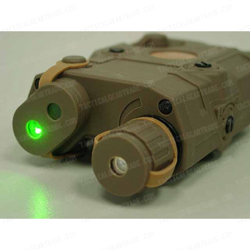 PRO&T AN/PEQ-15 Green Dot Laser & LED Flashlight Tan