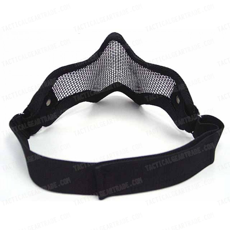 Deluxe Stalker Type Half Face Metal Mesh Protector Mask Black