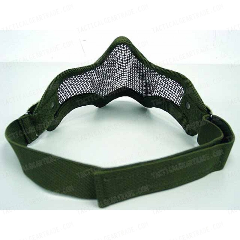 Deluxe Stalker Type Half Face Metal Mesh Protector Mask OD