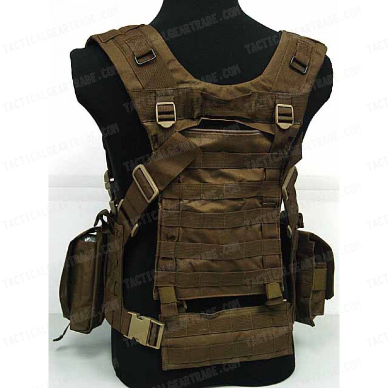 US Delta Force Elite Hydration Molle Vest Coyote Brown