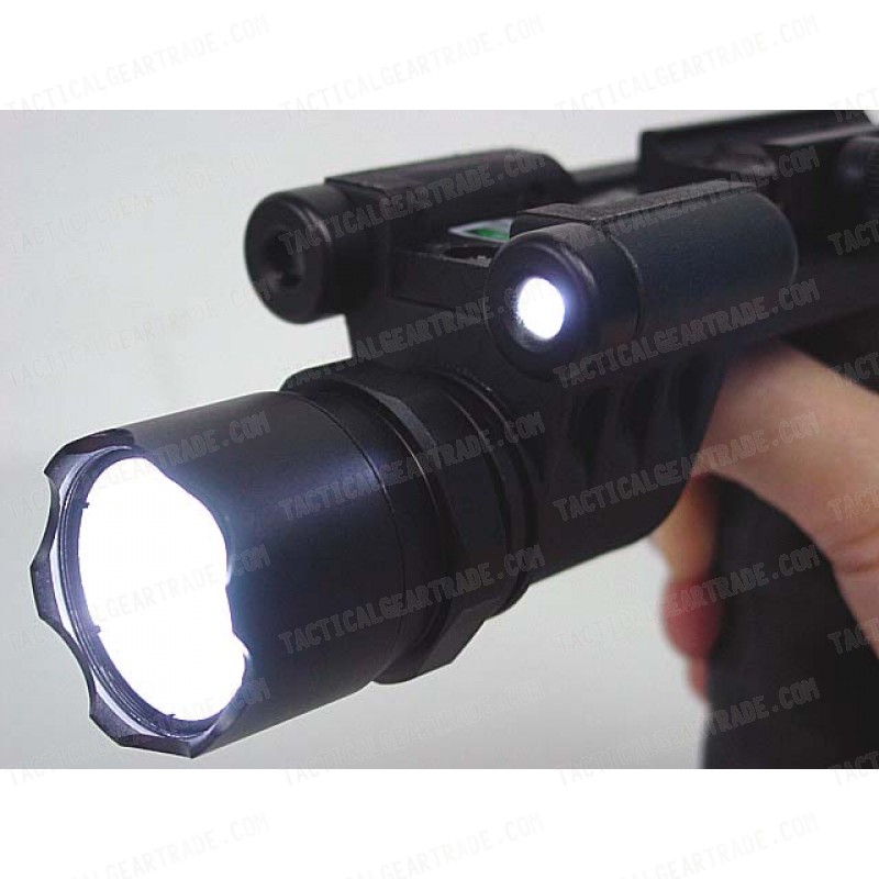 Tactical LED Weapon Light Foregrip Flashlight with Green Laser