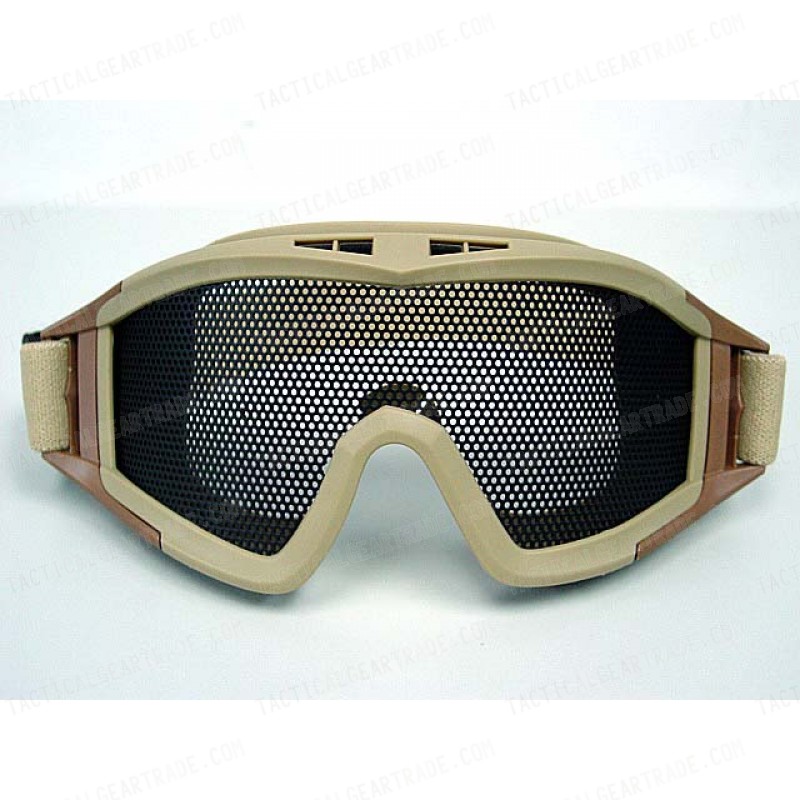 Airsoft No Fog Metal Mesh DL Style Goggle Tan