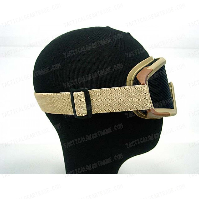 Airsoft No Fog Metal Mesh DL Style Goggle Tan