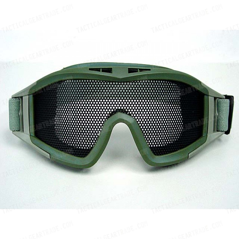 Airsoft No Fog Metal Mesh DL Style Goggle OD