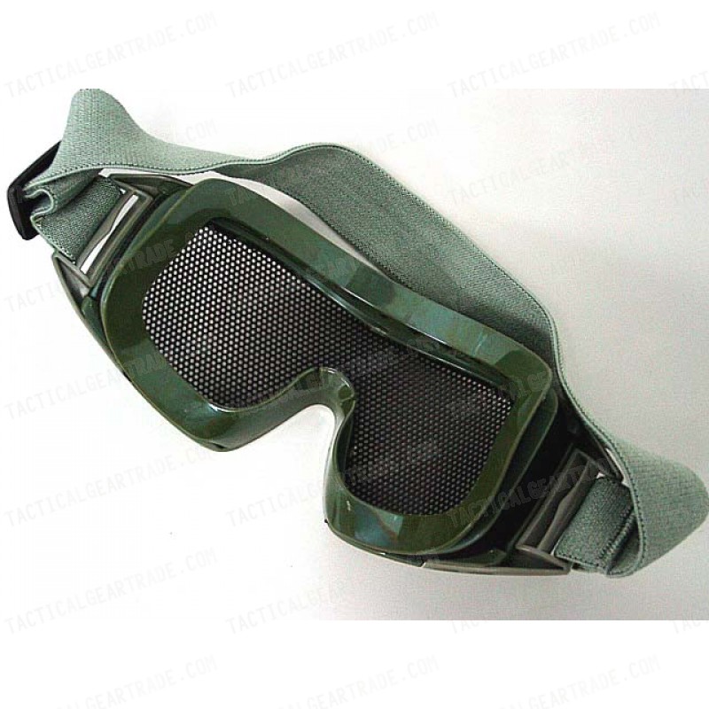 Airsoft No Fog Metal Mesh DL Style Goggle OD