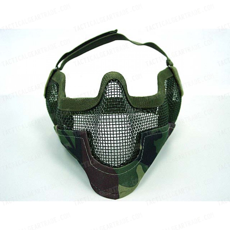 Stalker Type Half Face Metal Mesh Mask Ver. 2 Woodland Camo