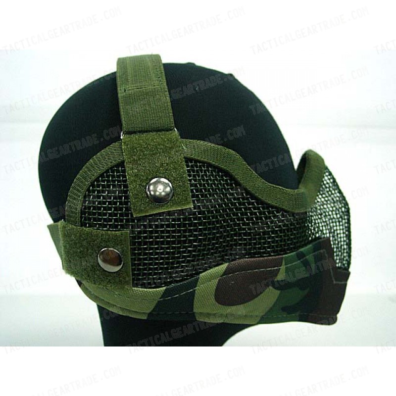 Stalker Type Half Face Metal Mesh Mask Ver. 2 Woodland Camo