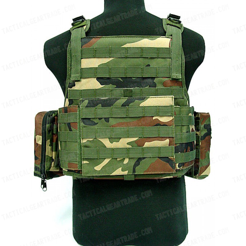 USMC MOD Molle Assault Plate Carrier Vest Camo Woodland