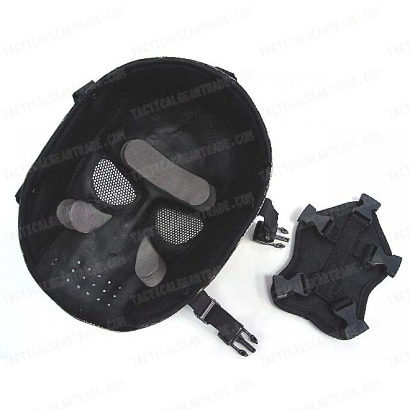 Full Face Ghost Recon Airsoft Mesh Goggle Mask Black