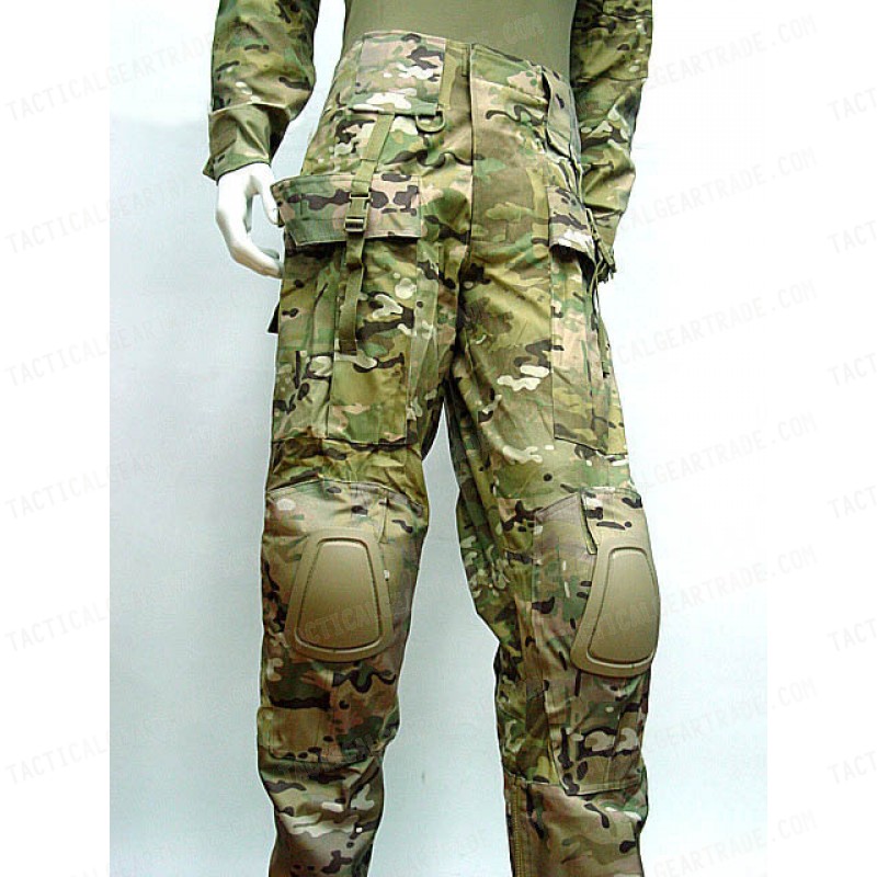 Tactical Combat Pants with Knee Pads Multi Camo