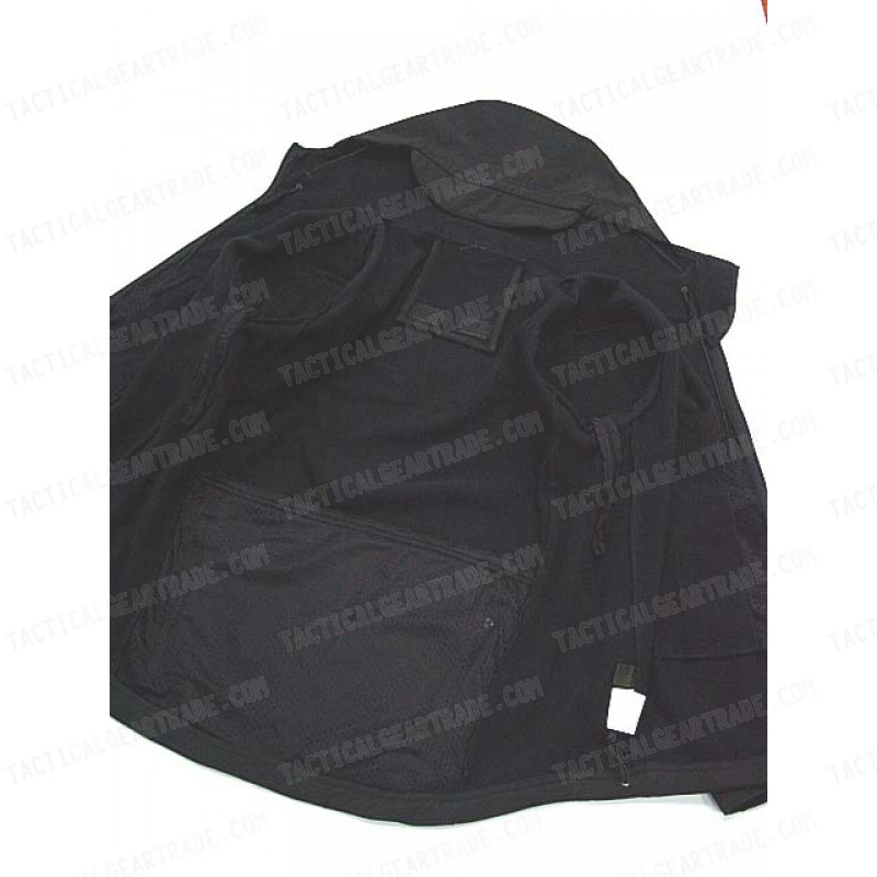 Stealth Hoodie Shark Skin Soft Shell Waterproof Jacket Black