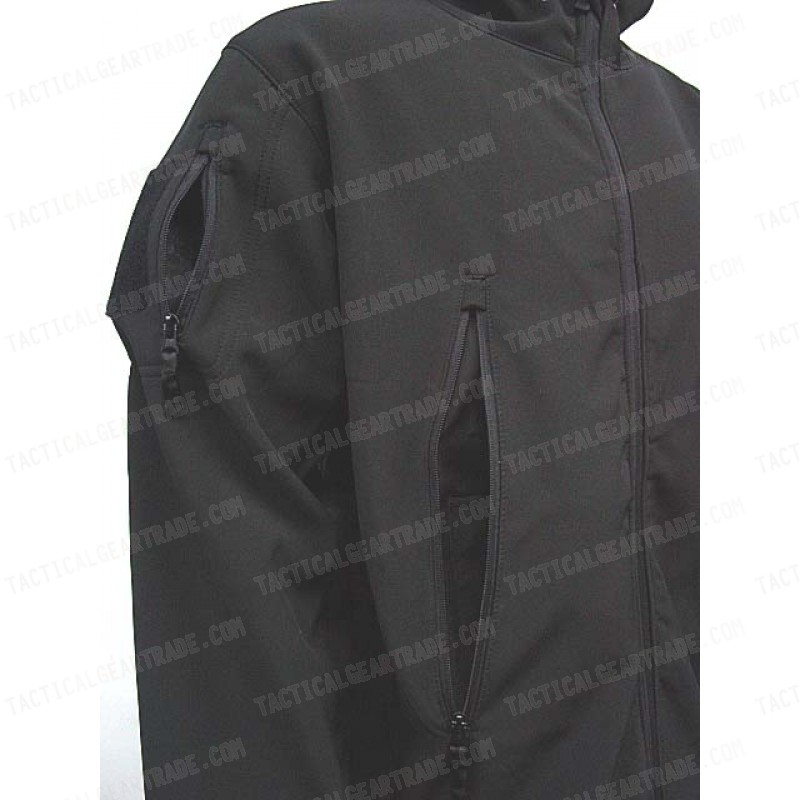 Stealth Hoodie Shark Skin Soft Shell Waterproof Jacket Black