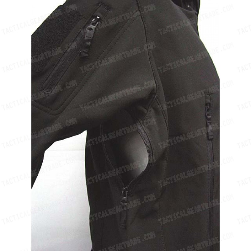 Stealth Hoodie Shark Skin Soft Shell Waterproof Jacket Black