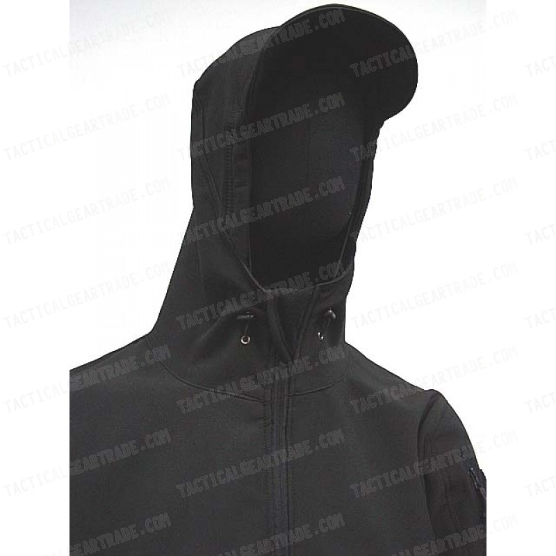 Stealth Hoodie Shark Skin Soft Shell Waterproof Jacket Black