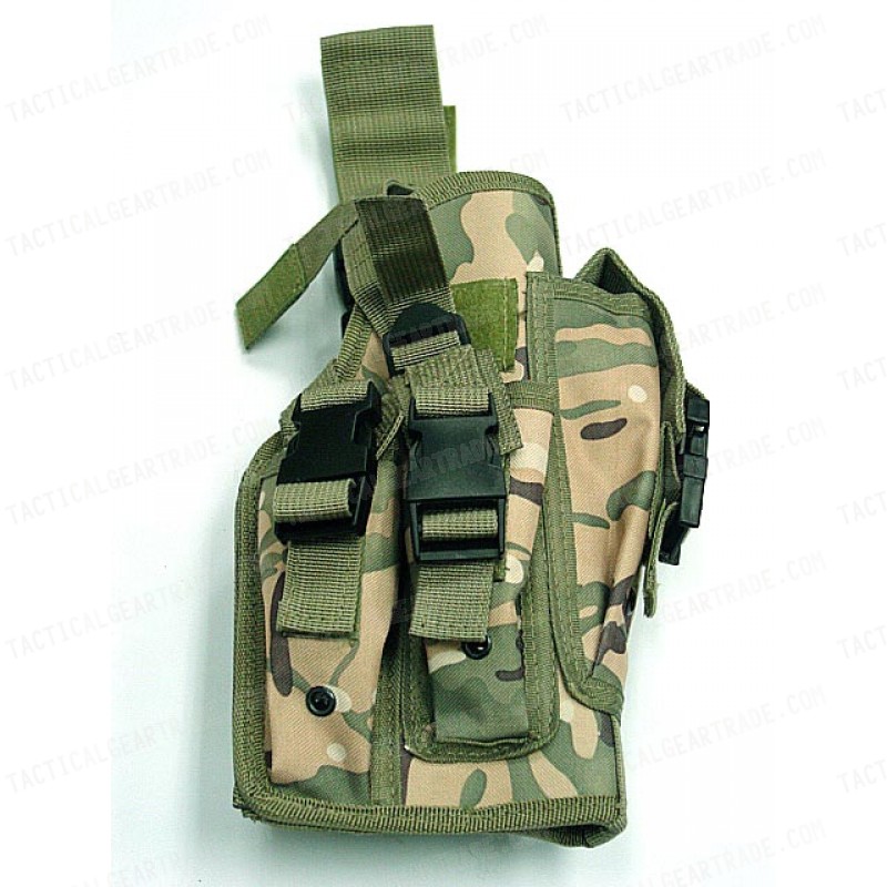 Univeral Drop Leg Large Pistol Frame Holster Multi Camo