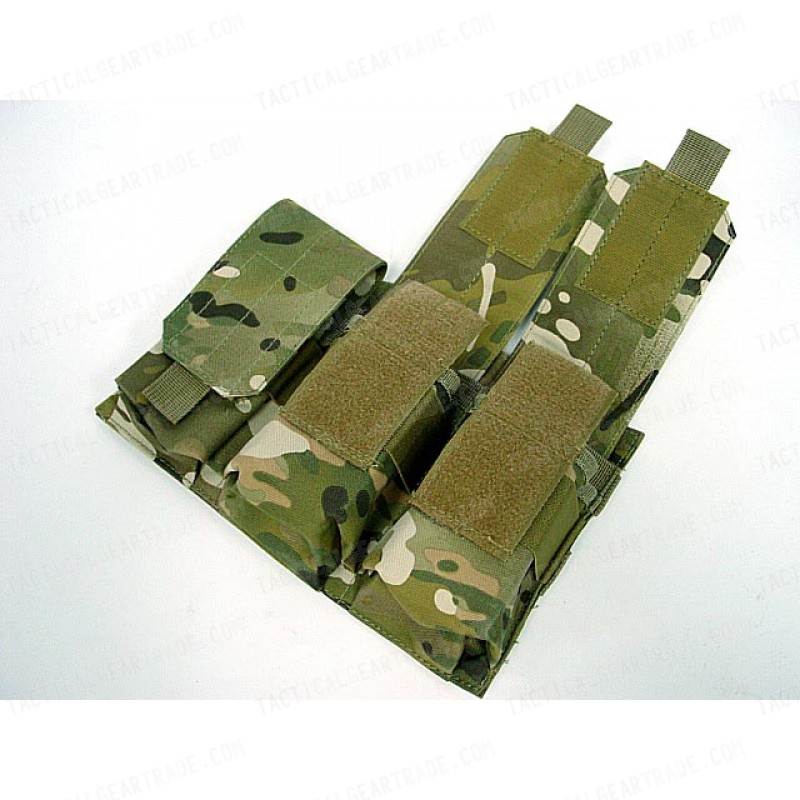 Airsoft Molle Triple Magazine Pouch Multi Camo