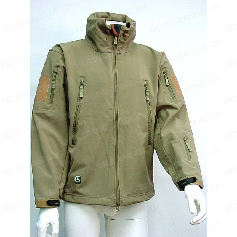 Stealth Hoodie Shark Skin Soft Shell Waterproof Jacket Tan