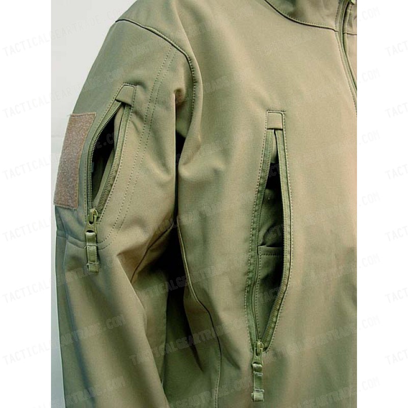 Stealth Hoodie Shark Skin Soft Shell Waterproof Jacket Tan