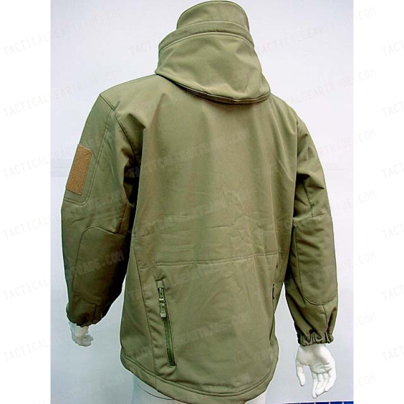 Stealth Hoodie Shark Skin Soft Shell Waterproof Jacket Tan