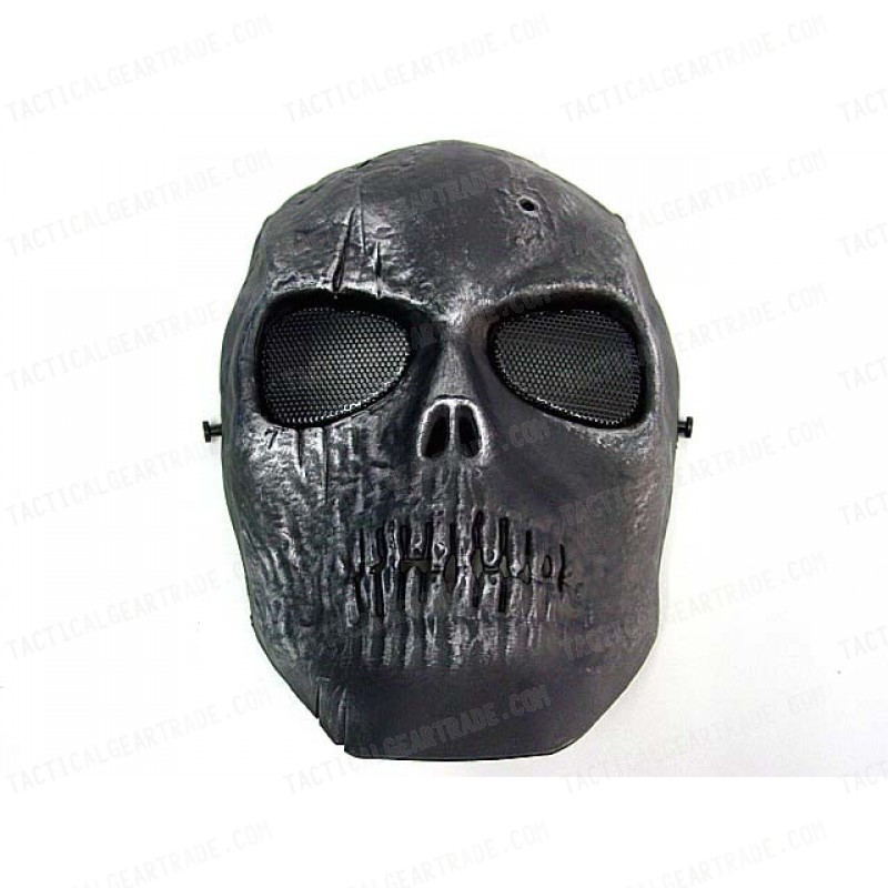 Army of Two Skull Full Face Airsoft Protector Mask Silver Black
