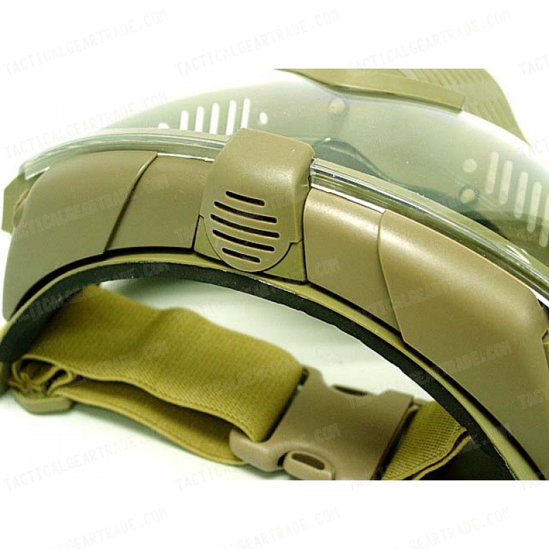 Pro-Goggle Full Face Mask with Fan Ventilation Tan