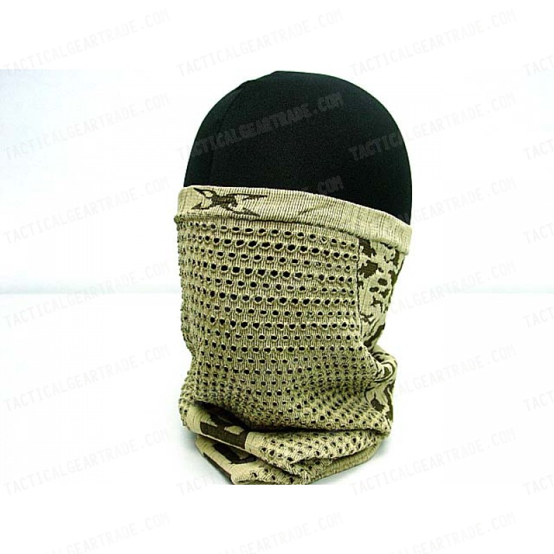 Multi Functional Wrap Headwear Scarf Mask Tan