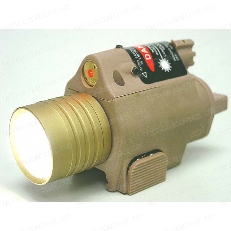 M6 6V 180Lm QD LED Tactical Flashlight & Red Laser Sight Tan