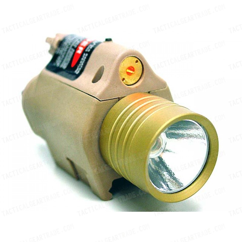 M6 6V 180Lm QD LED Tactical Flashlight & Red Laser Sight Tan