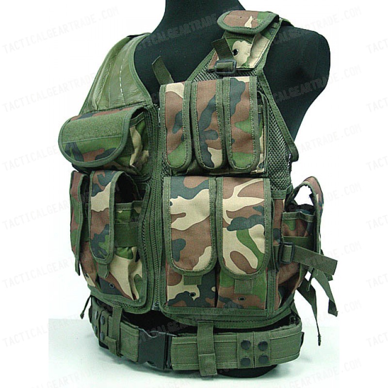 Airsoft Tactical Hunting Combat Vest Camo Woodland