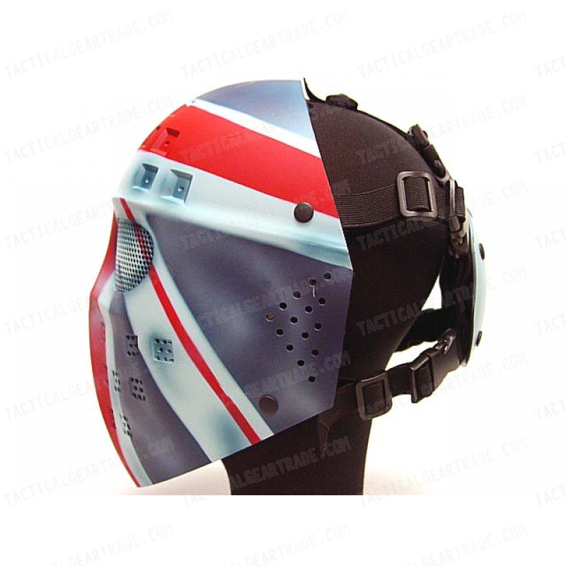 Full Face Hockey Type Airsoft Mesh Goggle Mask UK Flag
