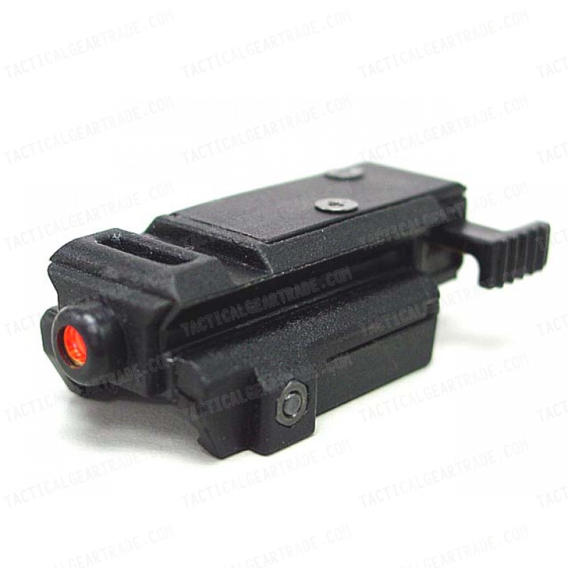 Tactical Pistol Under Rail Flashlight Mount Pulse Red Laser BK