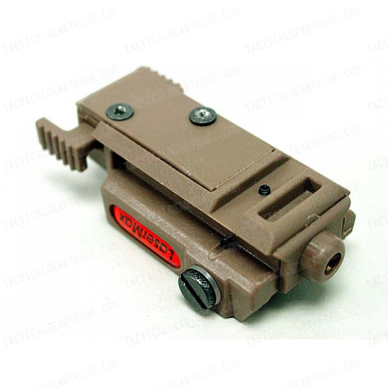 Tactical Pistol Under Rail Flashlight Mount Pulse Red Laser Tan