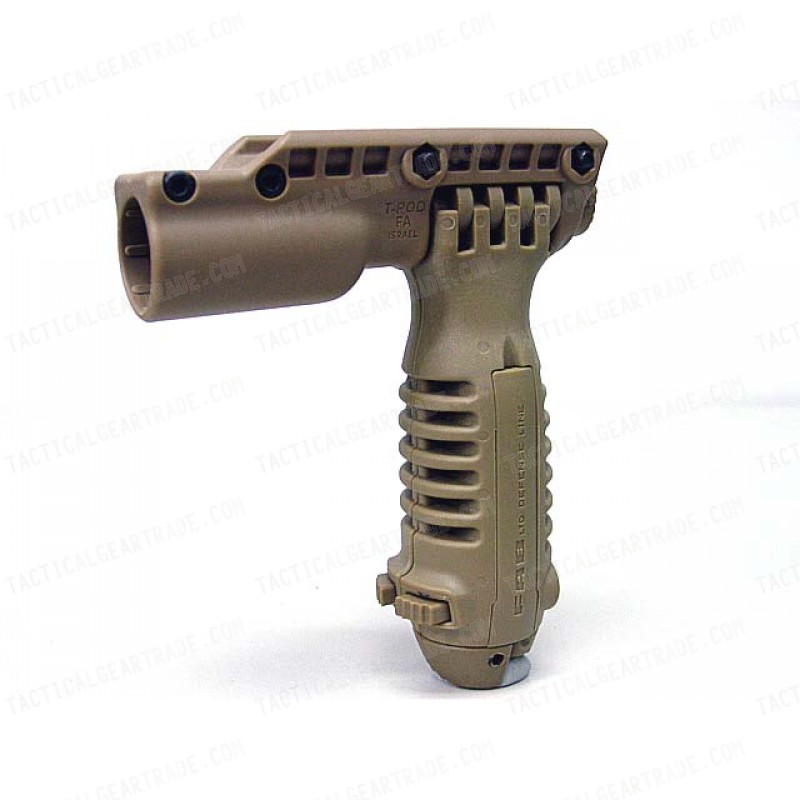 Tactical RIS Total Bipod Flashlight Holder Foregrip Grip Tan