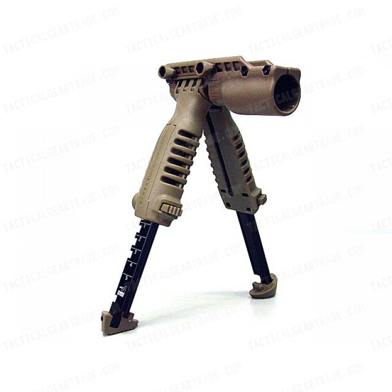 Tactical RIS Total Bipod Flashlight Holder Foregrip Grip Tan