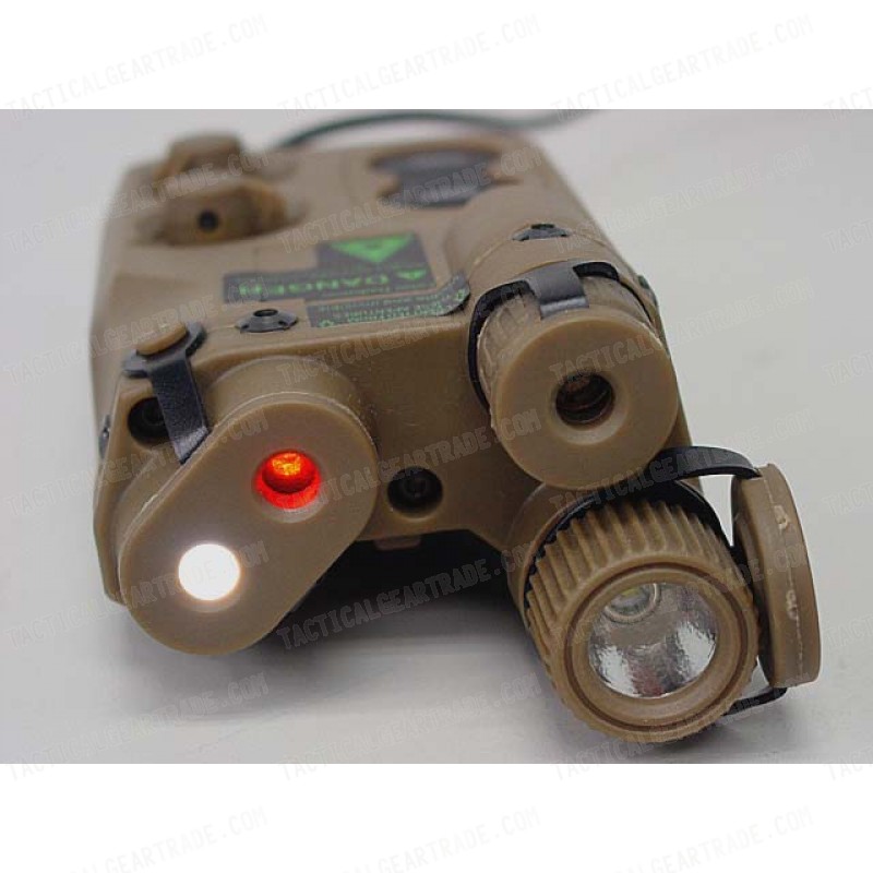 AN/PEQ-16 with Red/Green Laser & Dual LED Illuminator Tan