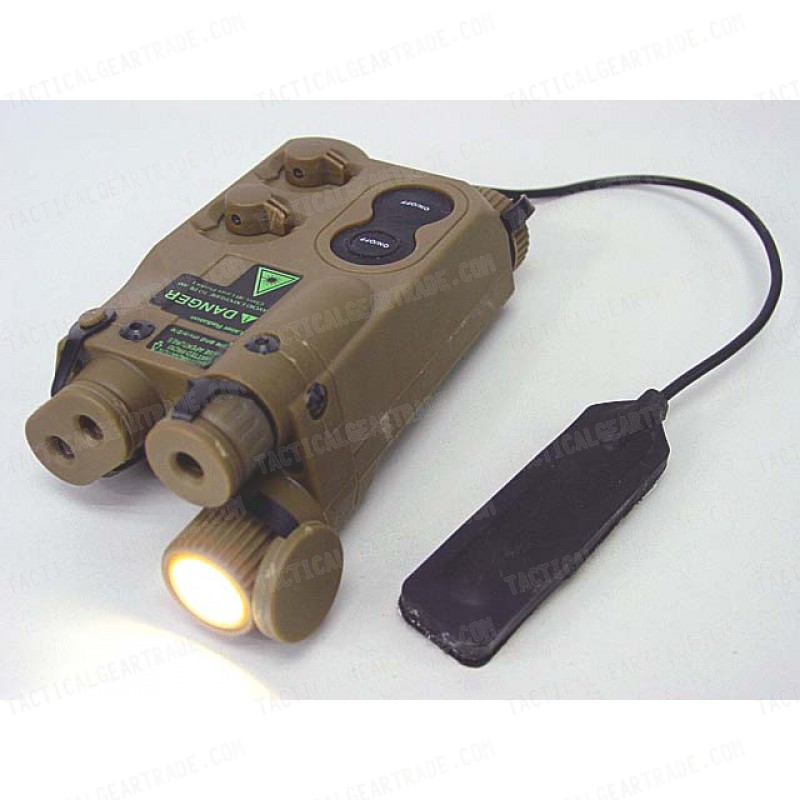 AN/PEQ-16 with Red/Green Laser & Dual LED Illuminator Tan