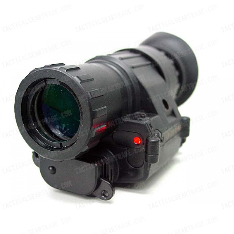 PVS-14 NVG Style 3x Magnifier Scope with Red Laser Black