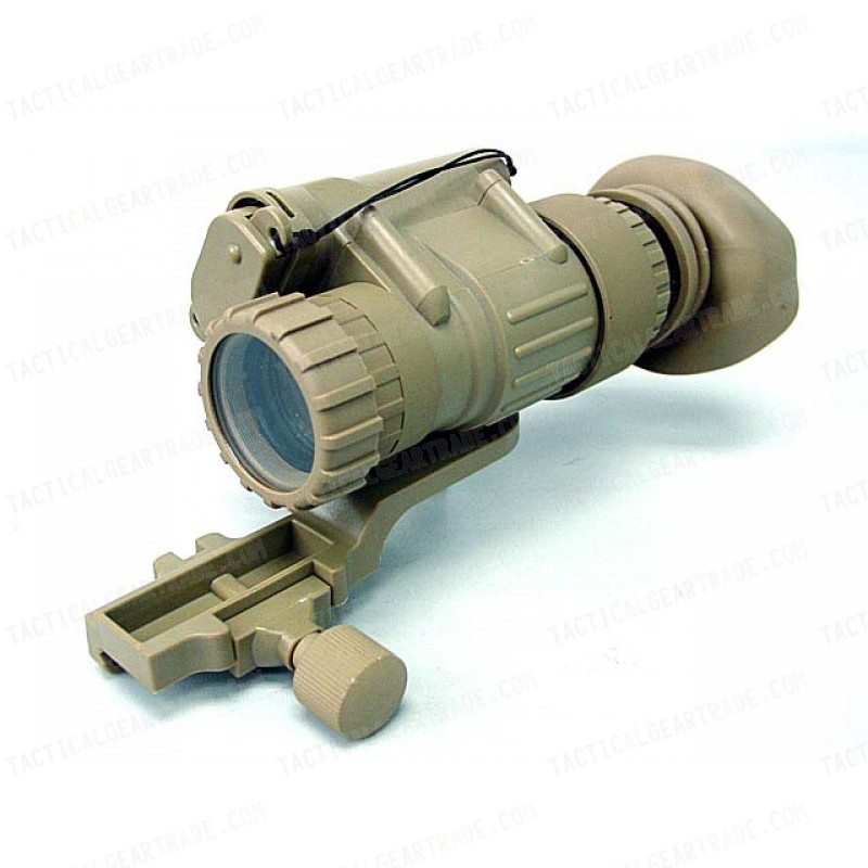 PVS-14 NVG Style 3x Magnifier Scope with Red Laser Tan