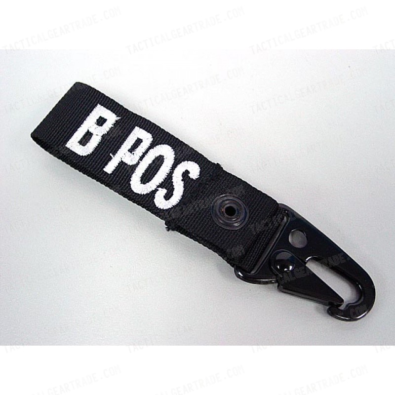 B POS Blood Type Identification Strap Black