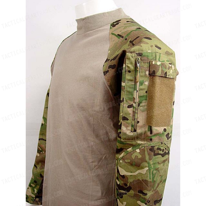 Tactical Long Sleeve Combat Shirt Multi Camo